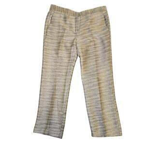 Amanda Uprichard Gold Cream Black Trousers Size Medium